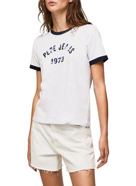 T-Shirt Pepe Jeans Moni Weiss für Damen