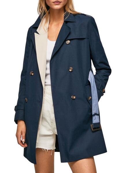 Trenchcoat Pepe Salome Marineblau für Damen