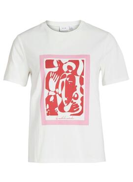 T-Shirt Vila Mathilde Weiss für Damen