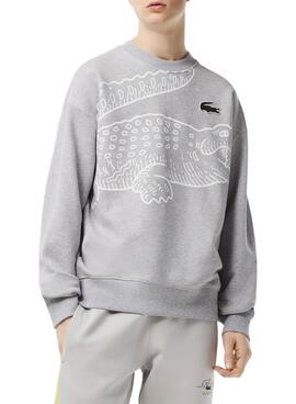 Sweatshirt Lacoste Crocodile Grau für Herren