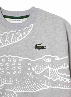 Sweatshirt Lacoste Crocodile Grau für Herren