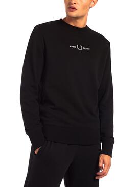 Sweatshirt Fred Perry Bordada Schwarz Für Herren