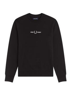 Sweatshirt Fred Perry Bordada Schwarz Für Herren