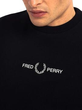 Sweatshirt Fred Perry Bordada Schwarz Für Herren