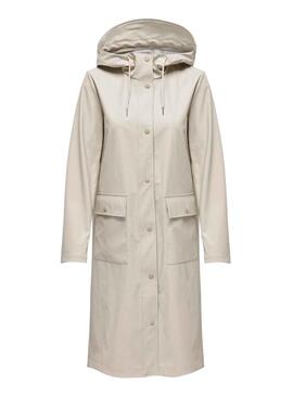 Regenmantel Only Rene Haube Long beige Damen