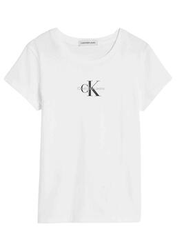 T-Shirt Calvin Klein Micro Monogram Weiss Mädchen