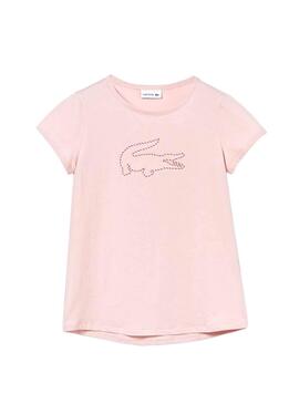 T-Shirt Lacoste Logo Rosa Mädchen