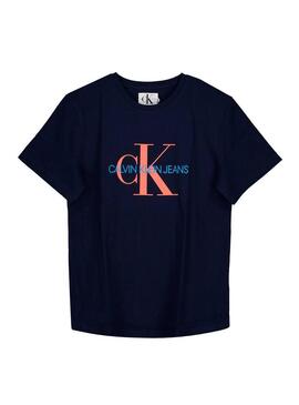 T-Shirt Calvin Klein Jeans Monogram Oco Marine