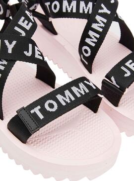 Sandalen Tommy Jeans Logo Rosa für Damen