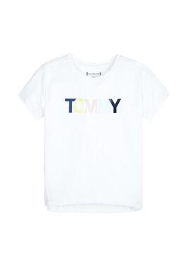 T-Shirt Tommy Hilfiger Colored Logo Weiß Mädchen