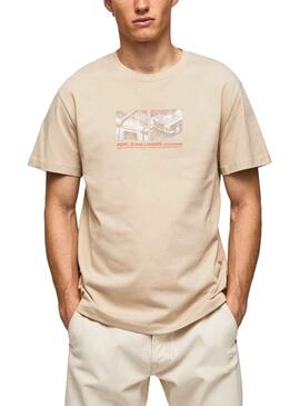 T-Shirt Pepe Jeans Riane Beige für Herren