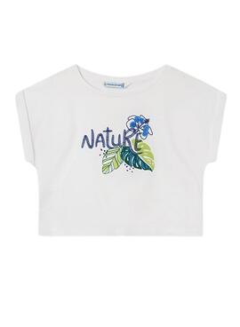 T-Shirt Mayoral Bordado Nature Weiss für Mädchen
