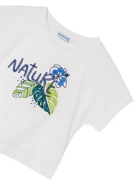 T-Shirt Mayoral Bordado Nature Weiss für Mädchen