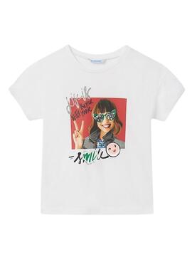 T-Shirt Mayoral Chica Lächeln Weiss für Mädchen