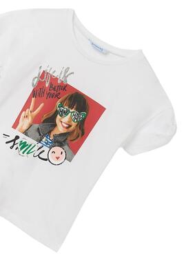 T-Shirt Mayoral Chica Lächeln Weiss für Mädchen