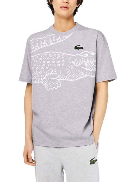 T-Shirt Lacoste Printed Grau für Herren