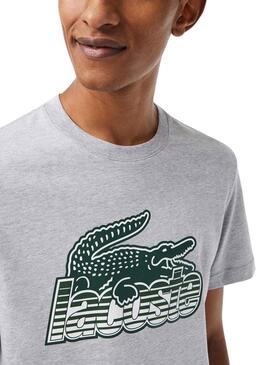 T-Shirt Lacoste Print Grau für Herren