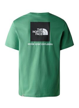 T-Shirt The North Face Rot Box Grün für Herren