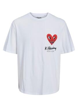 T-Shirt Jack & Jones Keith Haring Weiss Herren
