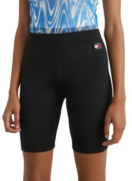 Shorts Tommy Jeans Badge Cycle Schwarz für Damen