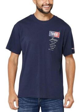 T-Shirt Tommy Jeans Relaxed Marineblau für Herren
