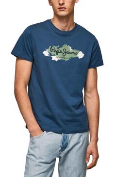 T-Shirt Pepe Jeans Raffael Blau für Herren