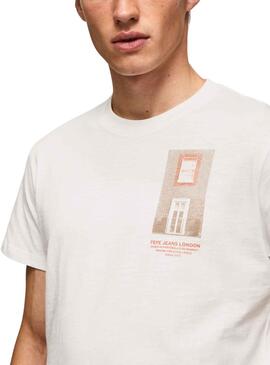 T-Shirt Pepe Jeans Ricco Weiss für Herren