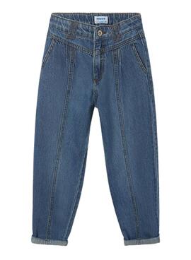 Hose Mayoral Cropped Denim Slouch Blau Mädchen