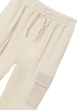 Hose Mayoral Cropped Felpa Beige für Mädchen