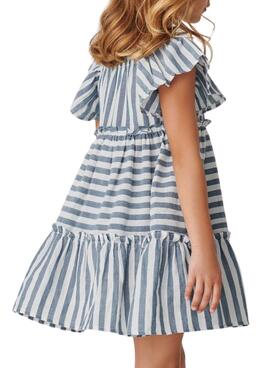 Kleid Mayoral Streifen Blau y Weiss für Mädchen