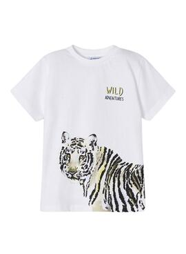 T-Shirt Mayoral Wild Weiss für Junge