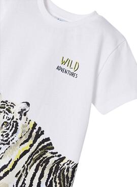 T-Shirt Mayoral Wild Weiss für Junge
