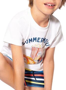 T-Shirt Mayoral Sommersnacks Weiss für Junge