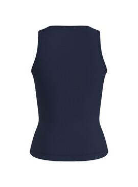 T-Shirt Tommy Jeans Rib Tank Marineblau für Damen