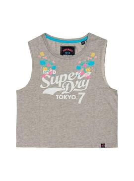 T-Shirt Superdry Tokyo Floral Grau Frau