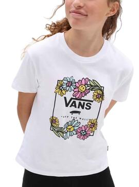 T-Shirt Vans Elevated Blumenmuster Weiss für Mädchen