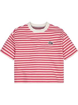T-Shirt Tommy Hilfiger Breton Rot für Mädchen