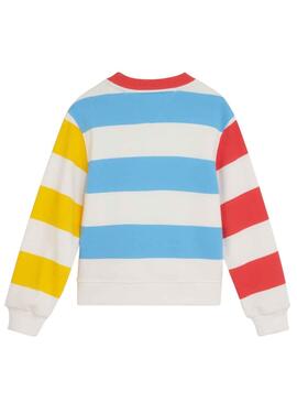 Sweatshirt Tommy Hilfiger Stripe Weiss für Mädchen