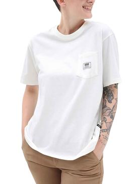 T-Shirt Vans Pocket Weiss für Damen