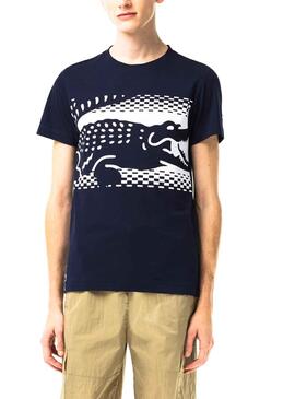 T-Shirt Lacoste x Novak Djokovic Marineblau Herren