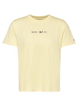 T-Shirt Tommy Jeans Serif Gelb für Damen