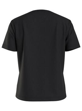 T-Shirt Tommy Jeans Serif Schwarz für Damen