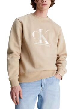 Sweatshirt Calvin Klein Disrupted Beige für Herren