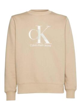 Sweatshirt Calvin Klein Disrupted Beige für Herren