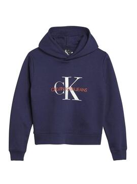 Sweatshirt Calvin Klein Monogram Box Blaue Mädchen