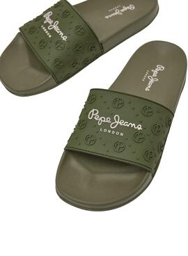 Flip flops Pepe Jeans Slider Plain Grün für Damen