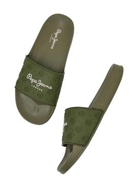 Flip flops Pepe Jeans Slider Plain Grün für Damen