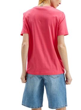T-Shirt Calvin Klein Straight Rosa für Damen