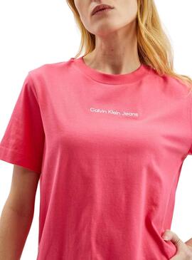T-Shirt Calvin Klein Straight Rosa für Damen