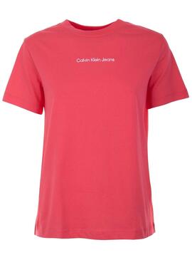 T-Shirt Calvin Klein Straight Rosa für Damen
